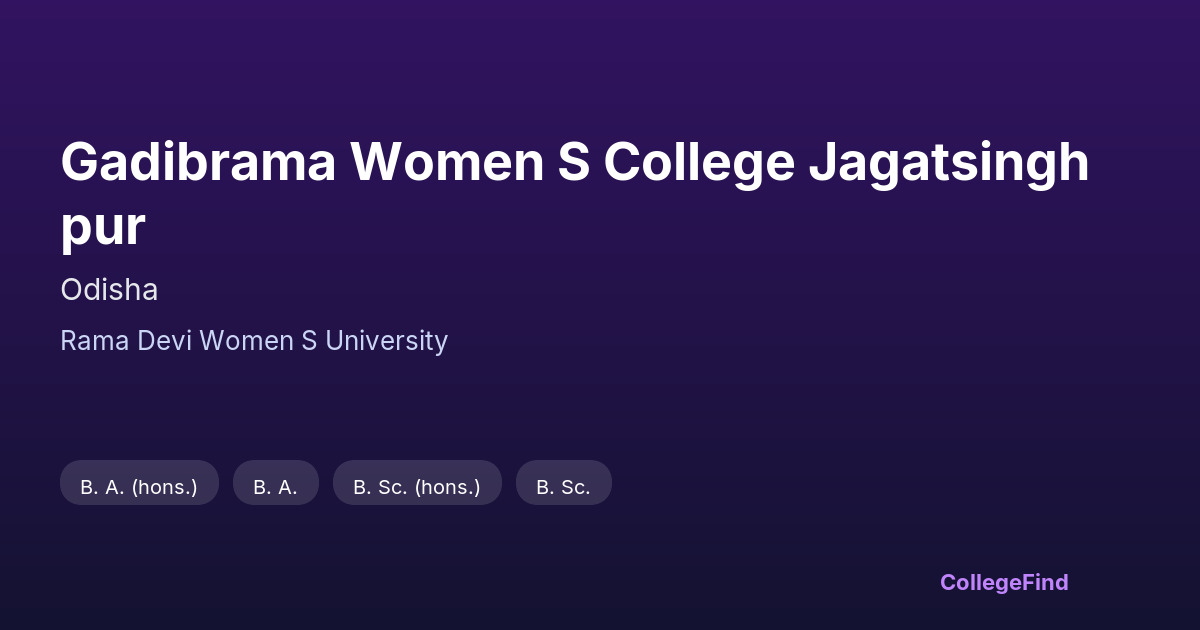 gadibrama women s college jagatsinghpur