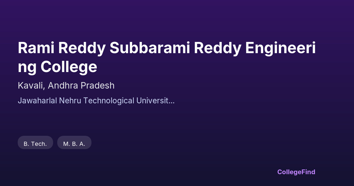rami reddy subbarami reddy engineering college