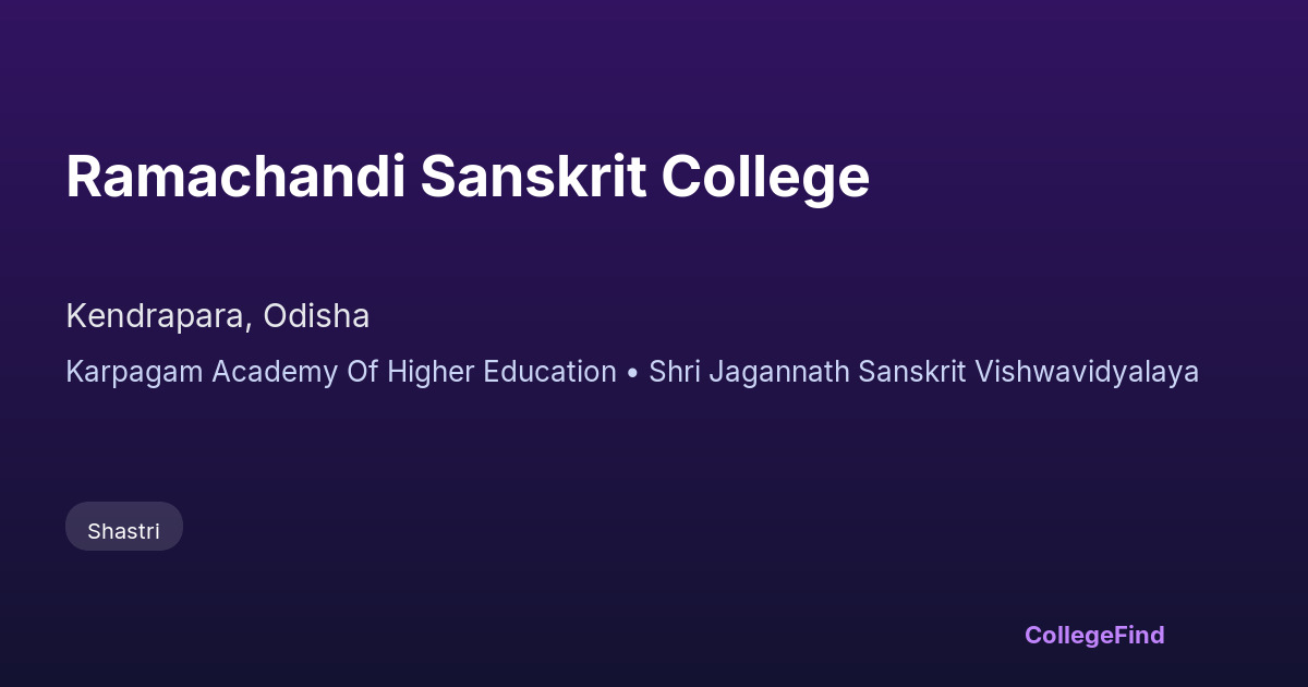 ramachandi sanskrit college