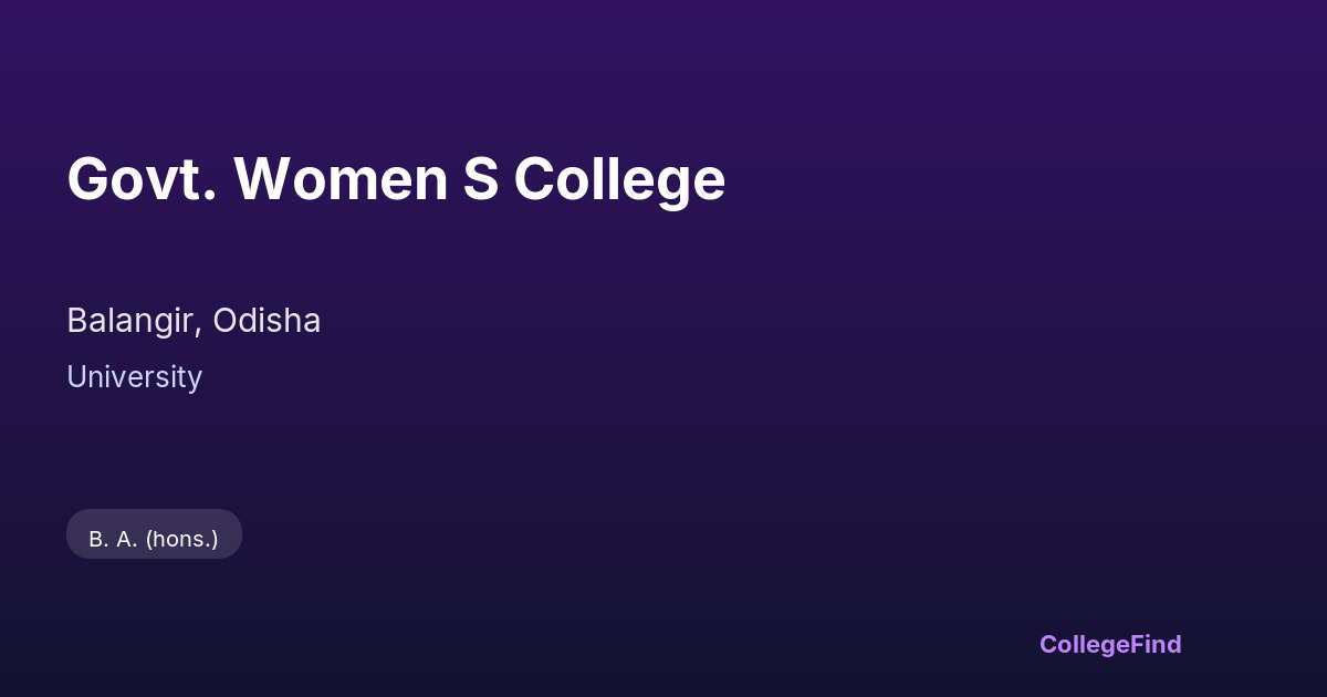 govt. women s college