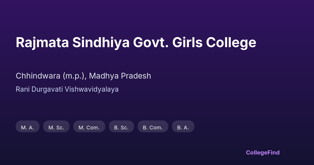 rajmata sindhiya govt. girls college