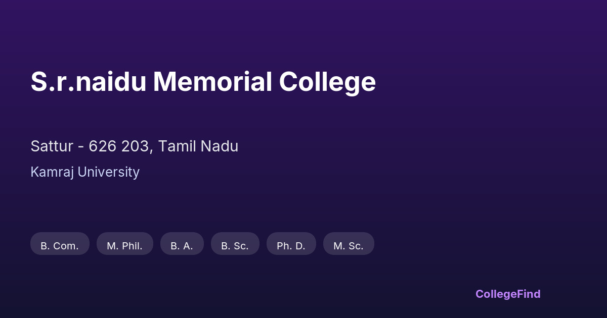 s.r.naidu memorial college