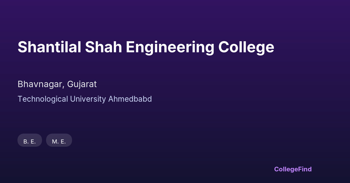 shantilal shah engineering college