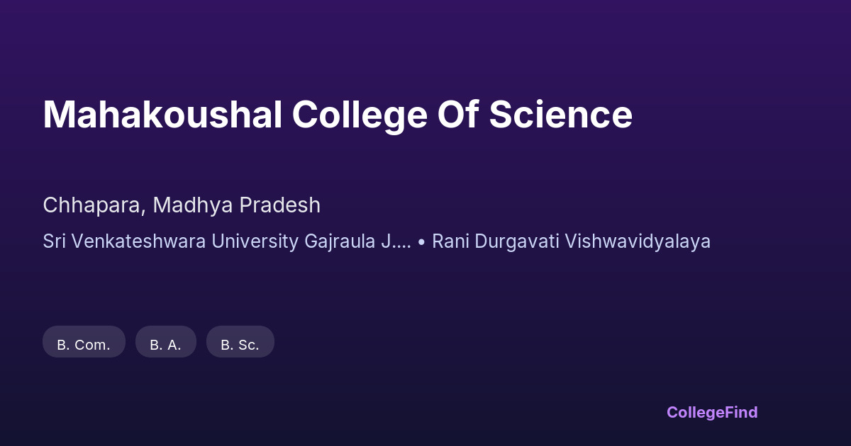 mahakoushal college of science