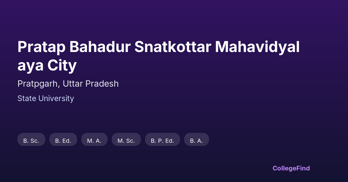 pratap bahadur snatkottar mahavidyalaya city