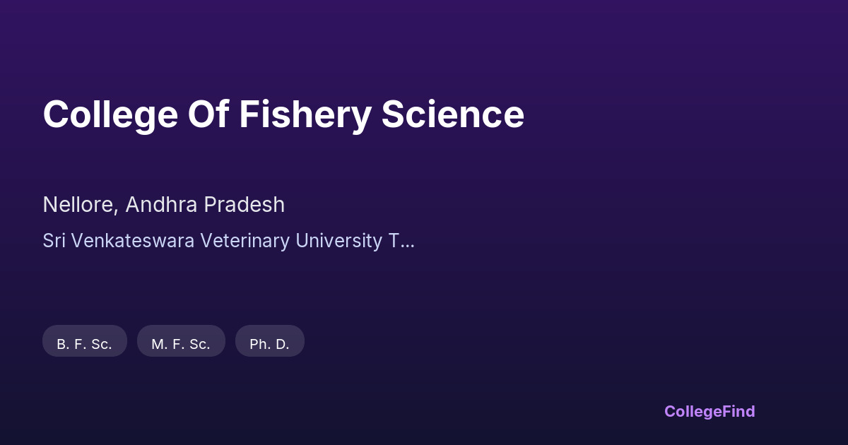 college of fishery science