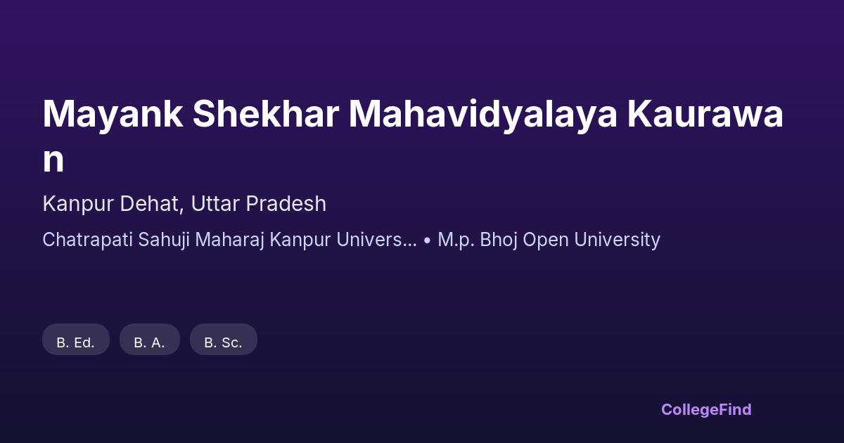 mayank shekhar mahavidyalaya kaurawan