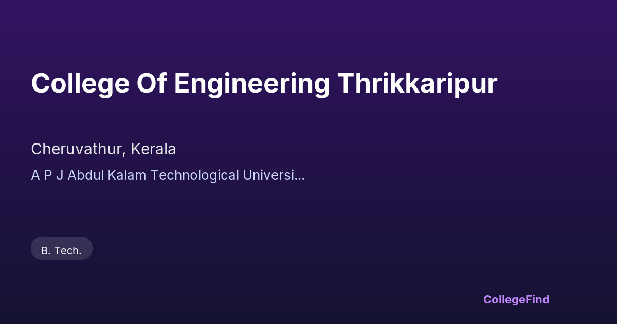 college of engineering thrikkaripur