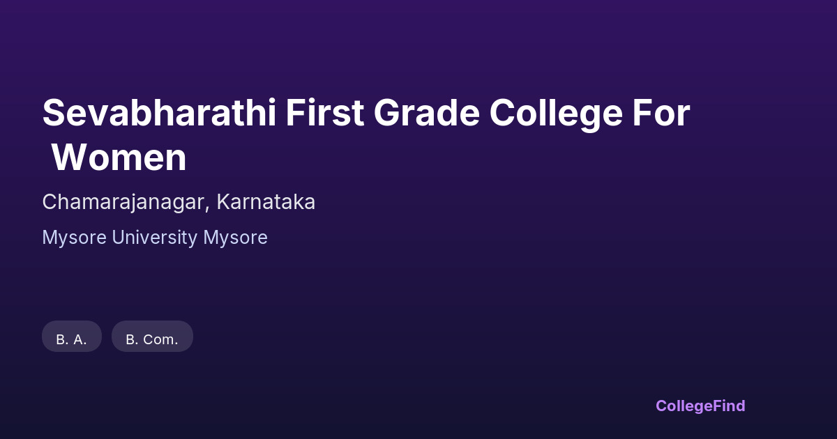 sevabharathi first grade college for women