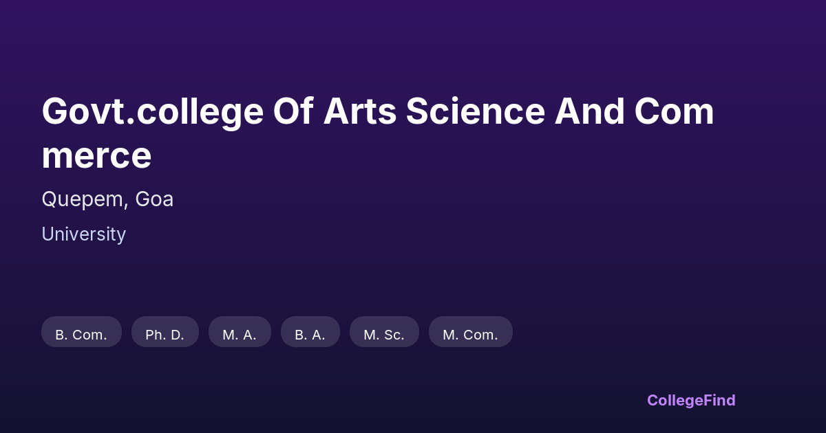 govt.college of arts science and commerce