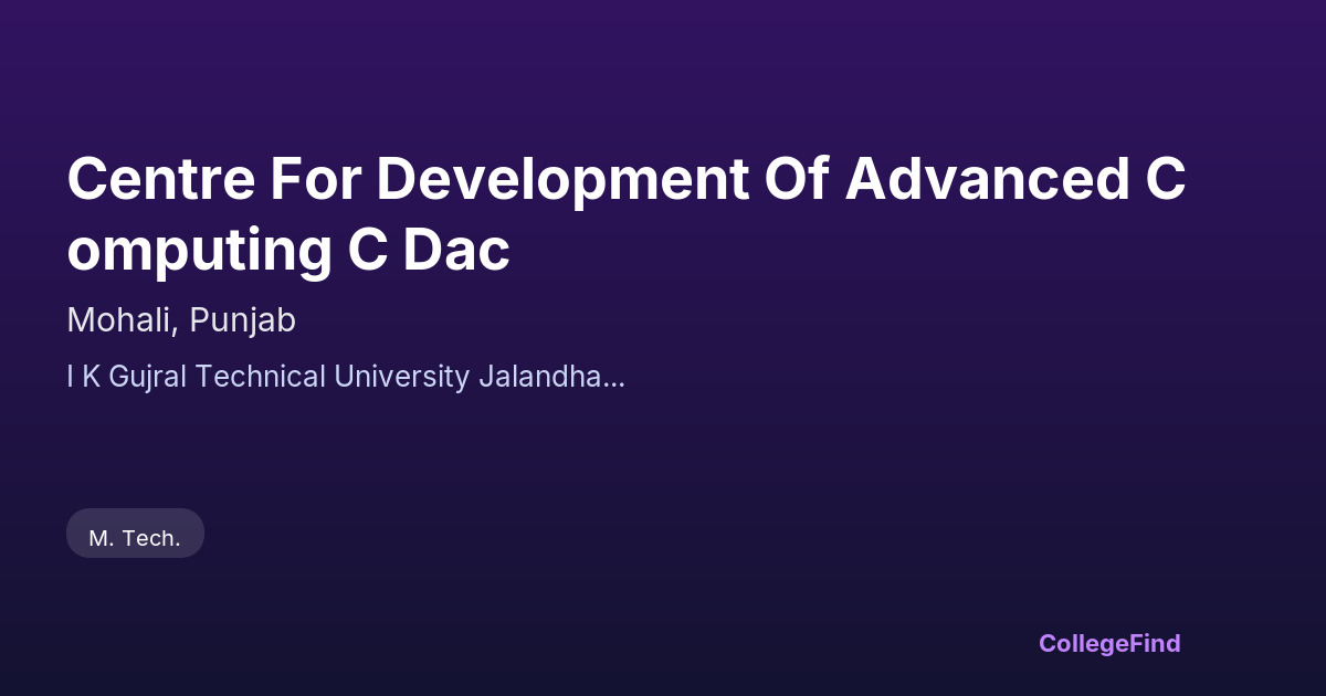centre for development of advanced computing c dac