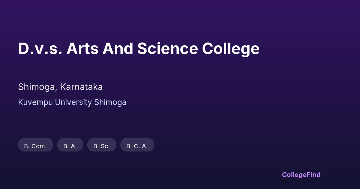 d.v.s. arts and science college