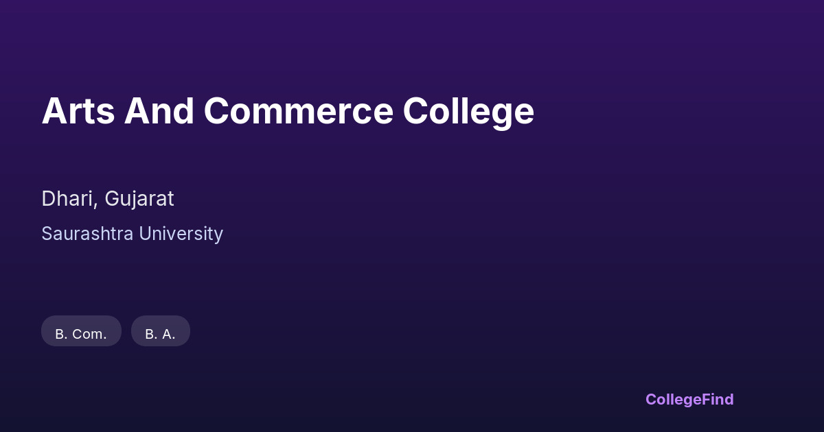 arts and commerce college