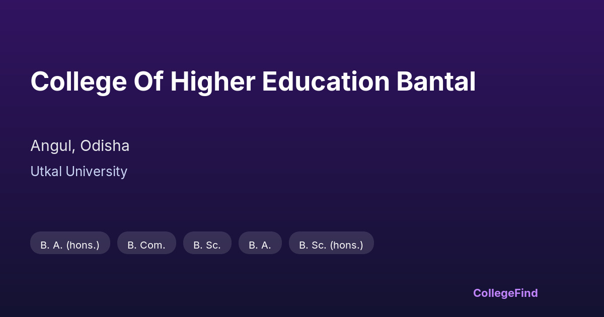 college of higher education bantal