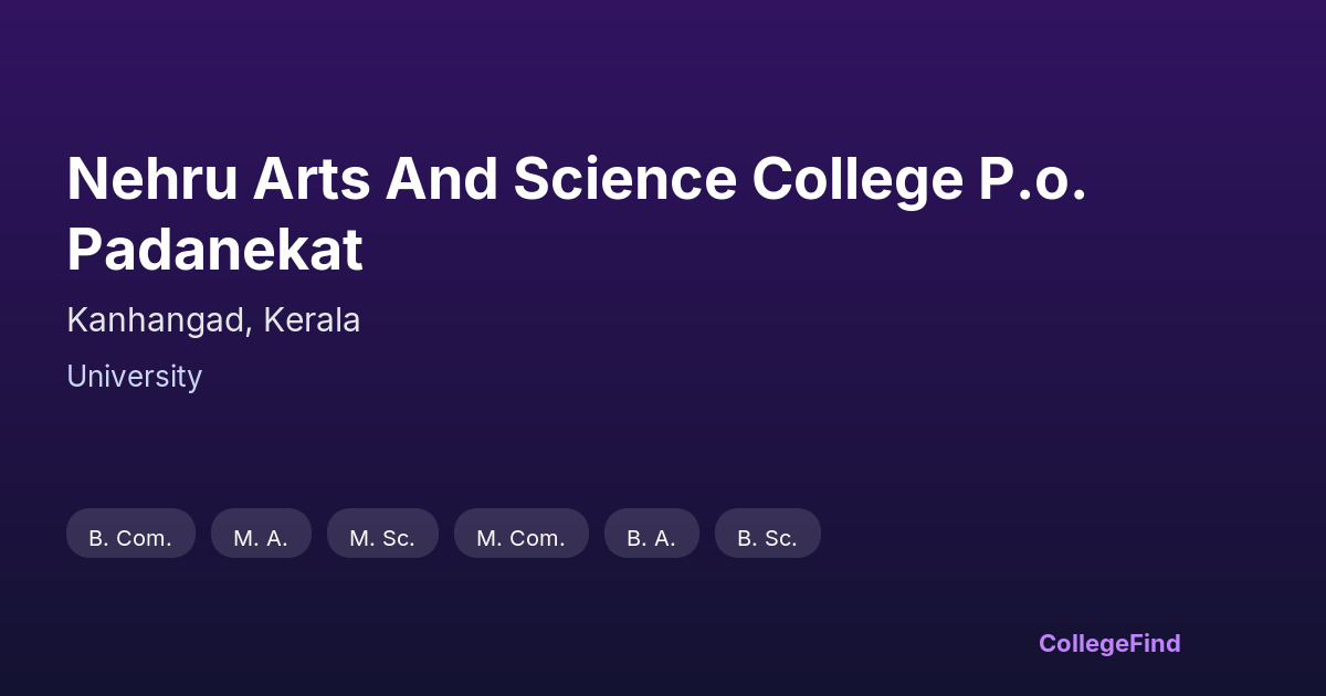 nehru arts and science college p.o. padanekat