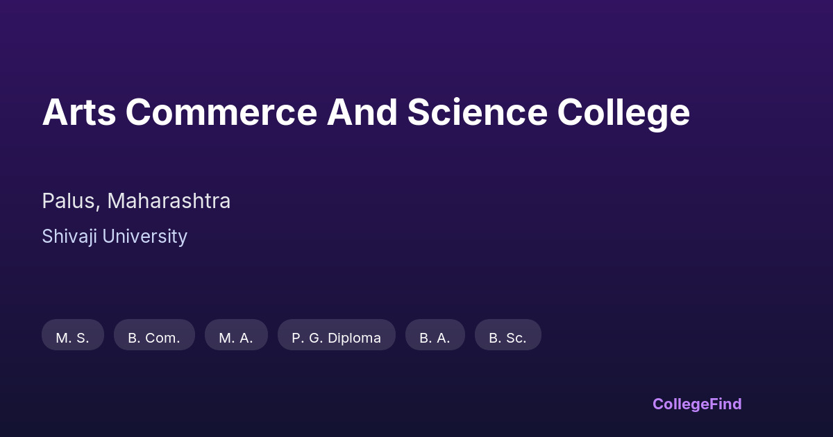 arts commerce and science college