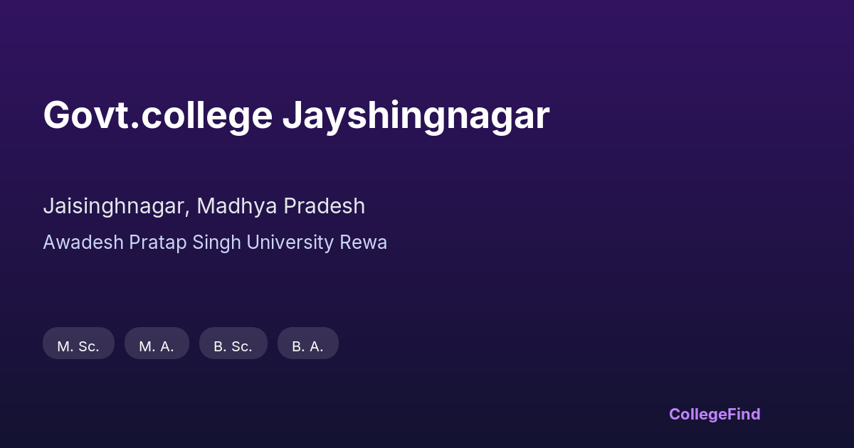 govt.college jayshingnagar