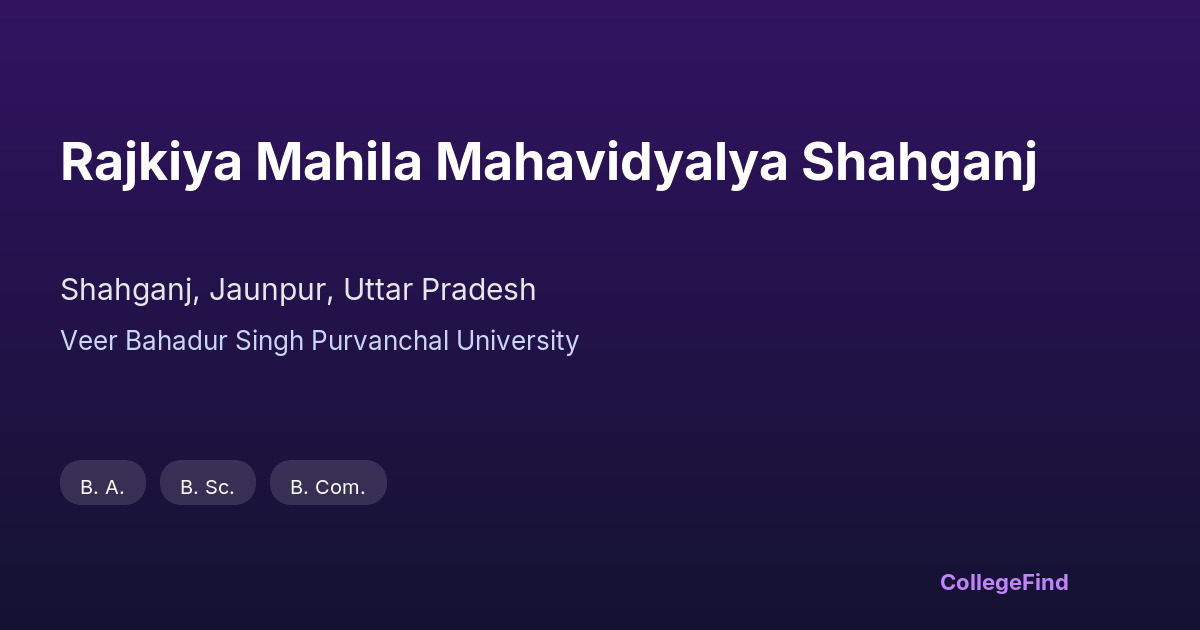 rajkiya mahila mahavidyalya shahganj