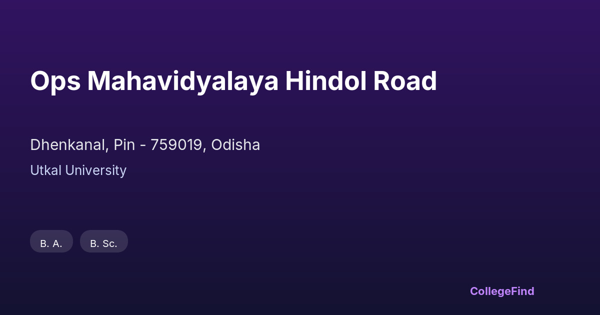 ops mahavidyalaya hindol road