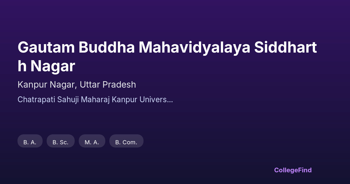gautam buddha mahavidyalaya siddharth nagar