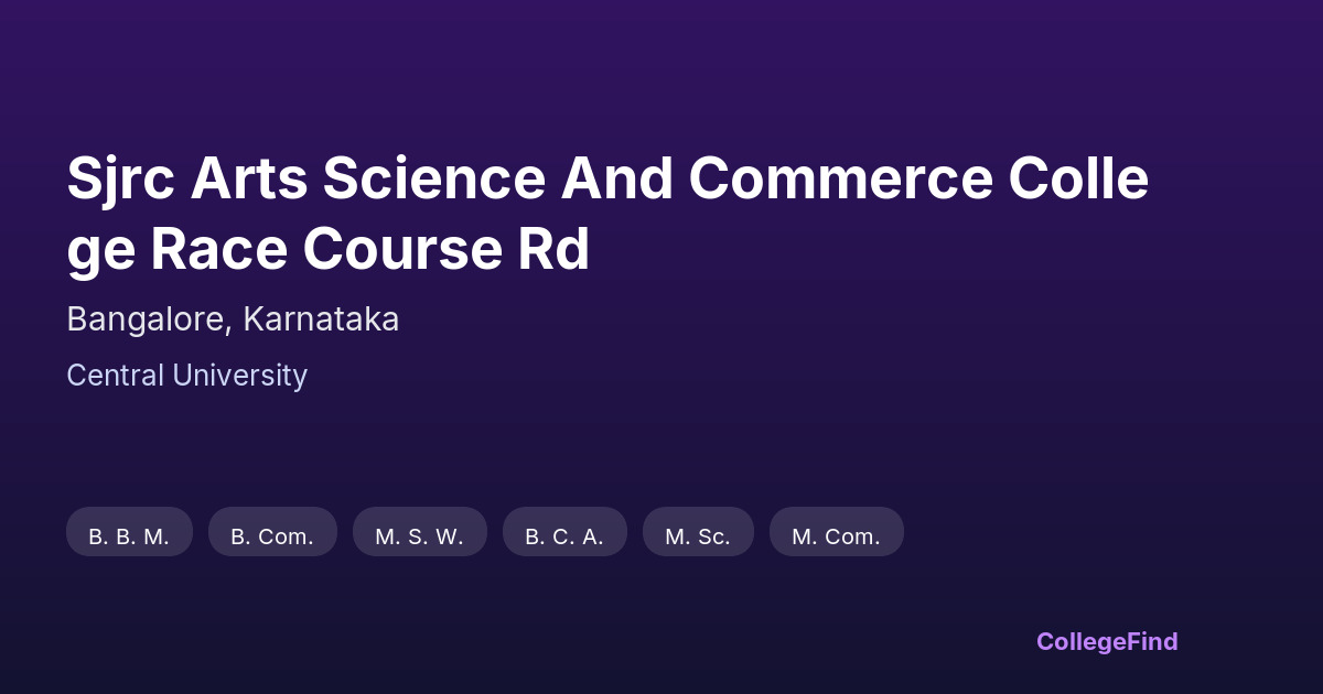 sjrc arts science and commerce college race course rd