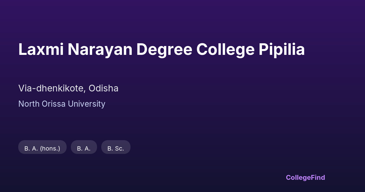 laxmi narayan degree college pipilia