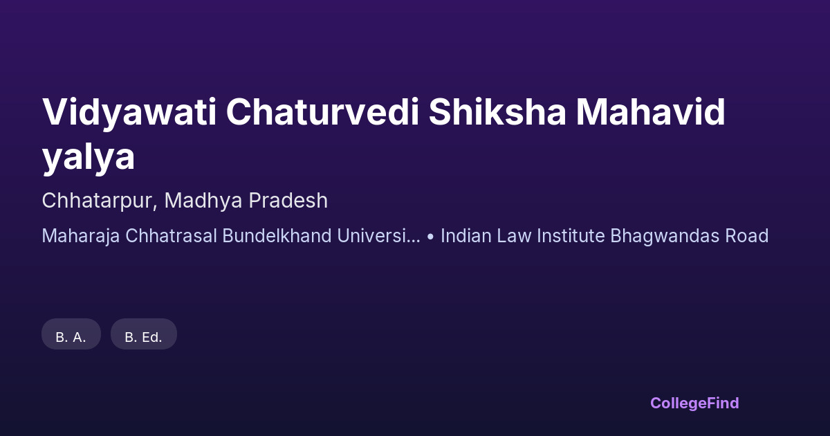 vidyawati chaturvedi shiksha mahavidyalya