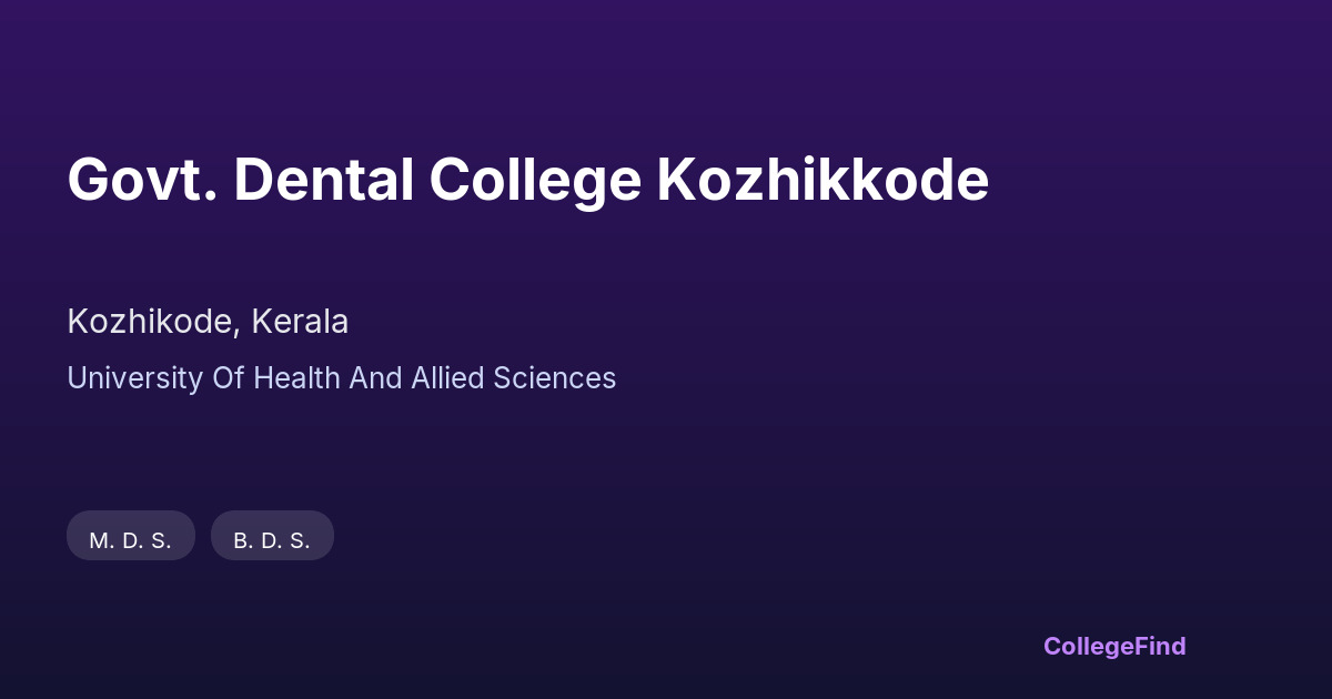 govt. dental college kozhikkode