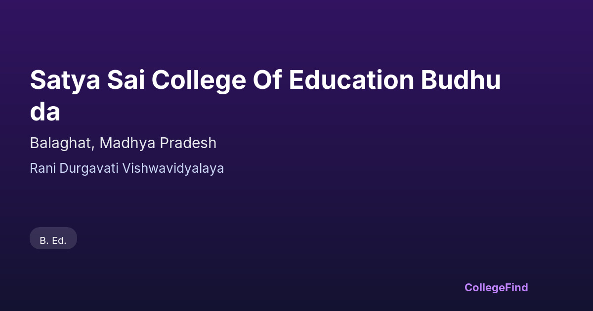 satya sai college of education budhuda