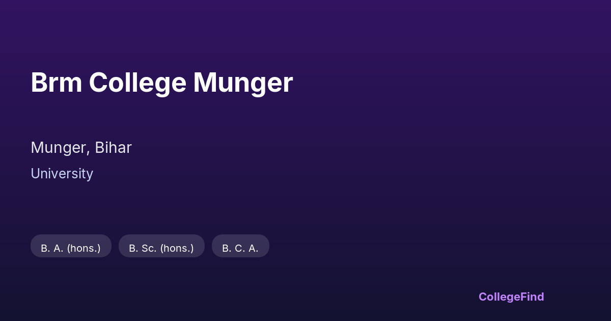 brm college munger