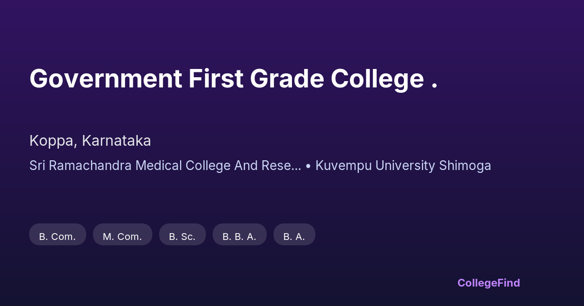 government first grade college .