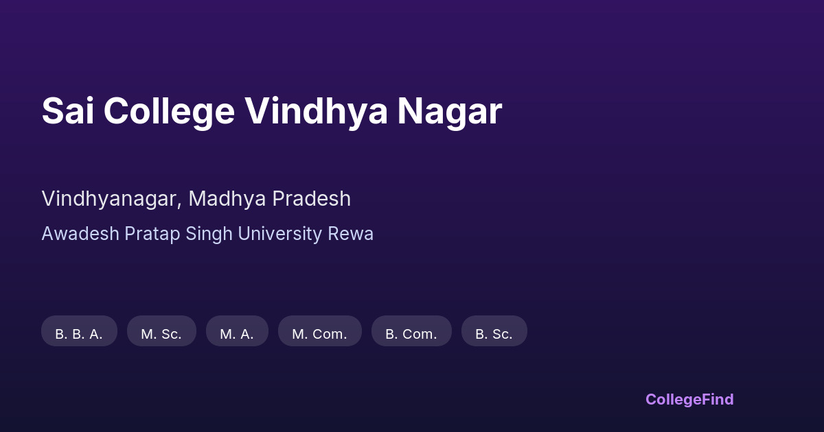 sai college vindhya nagar