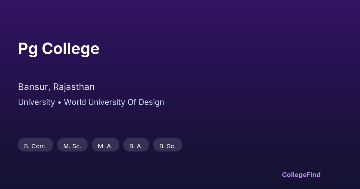 pg college