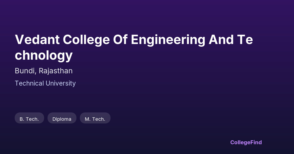 vedant college of engineering and technology