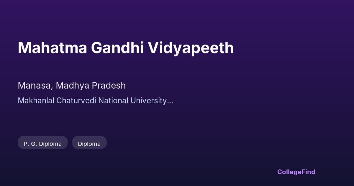 mahatma gandhi vidyapeeth