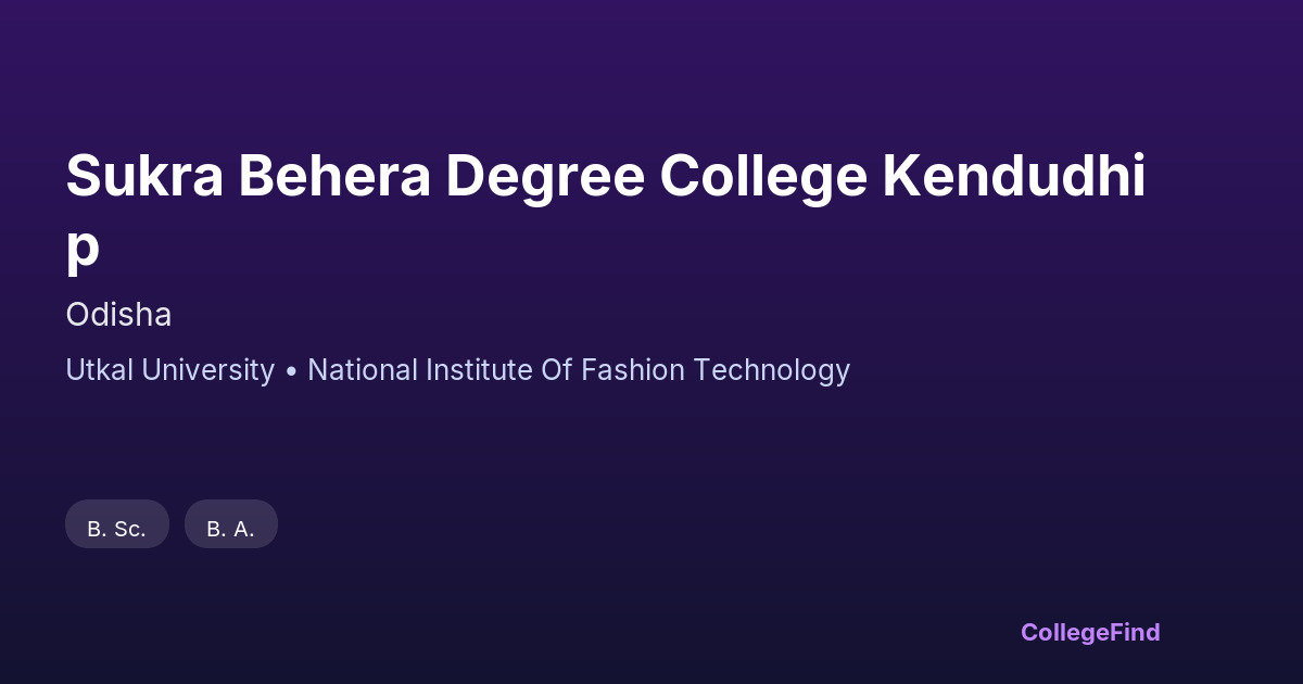 sukra behera degree college kendudhip