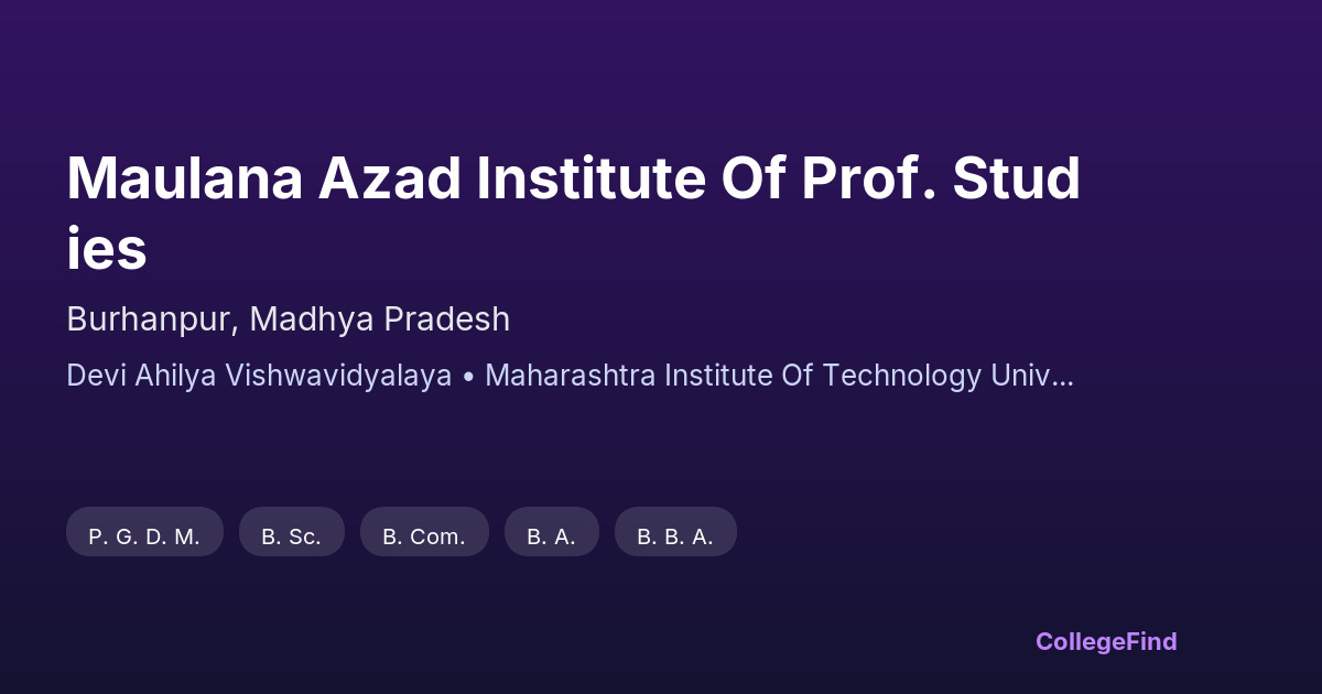 maulana azad institute of prof. studies