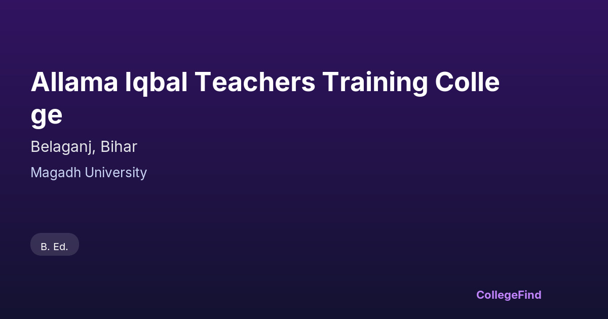 allama iqbal teachers training college