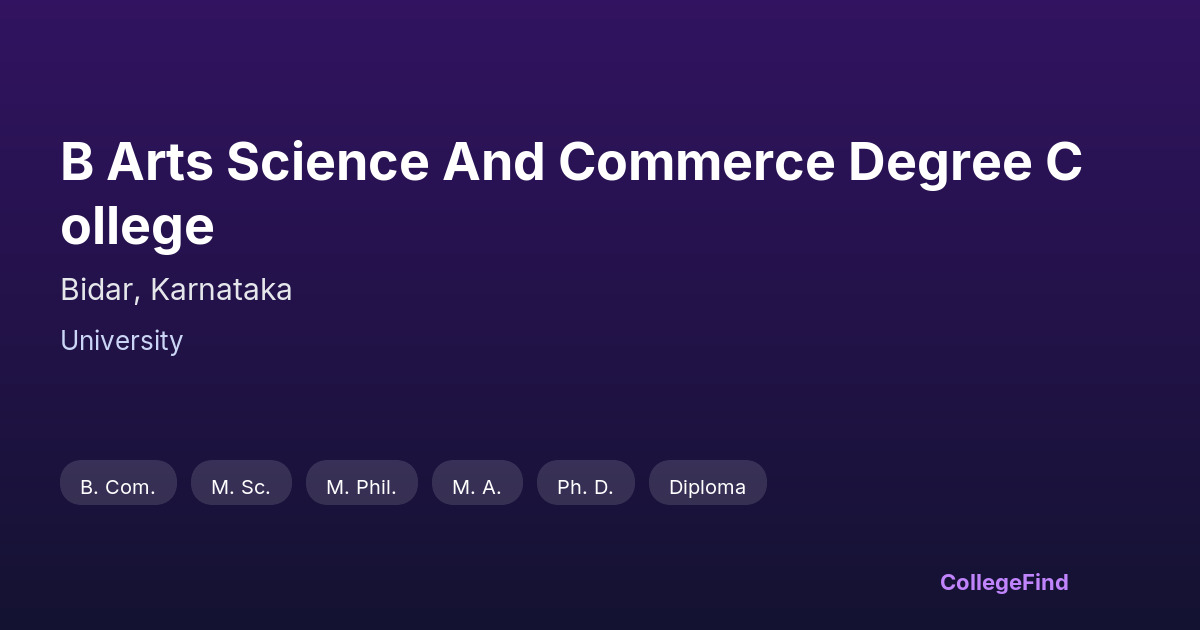 b arts science and commerce degree college