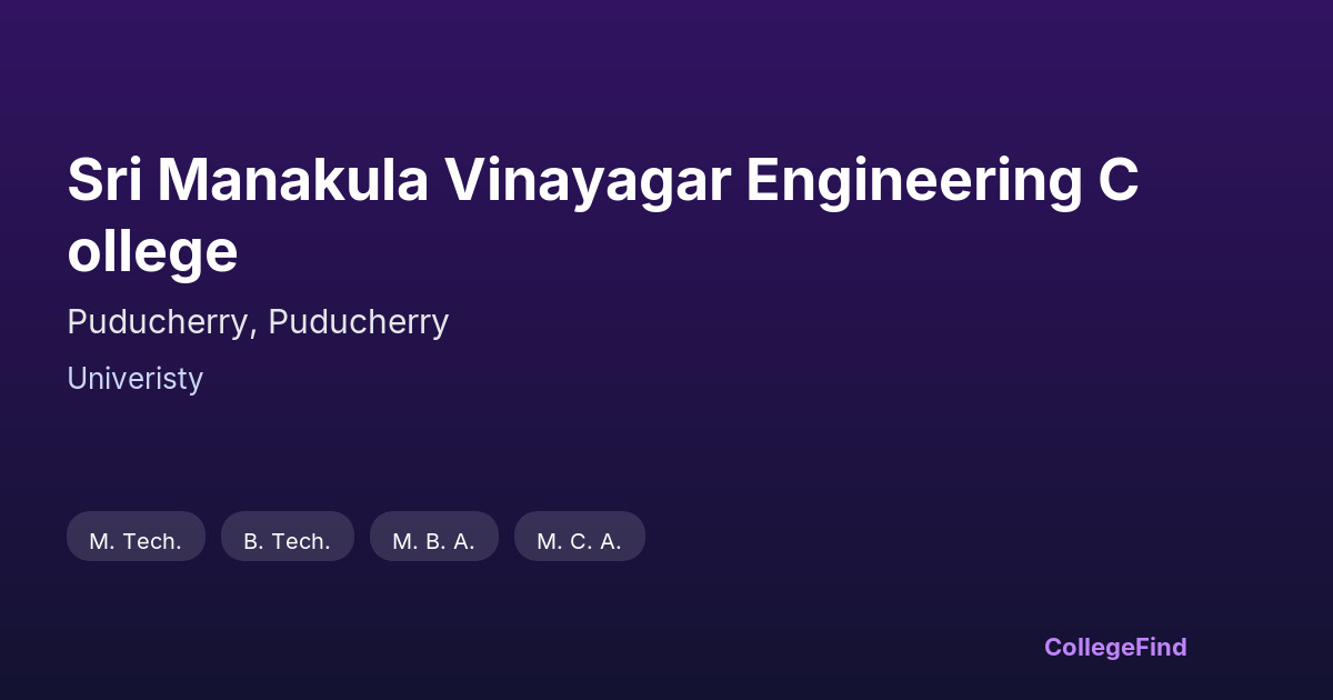 sri manakula vinayagar engineering college