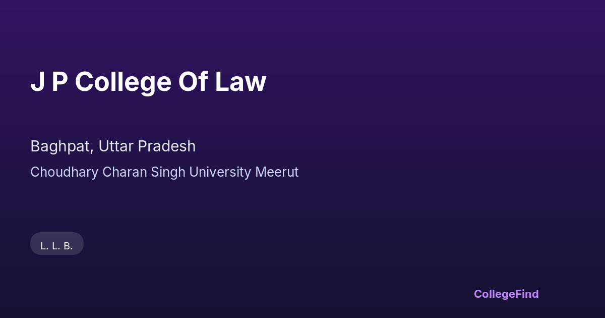 j p college of law