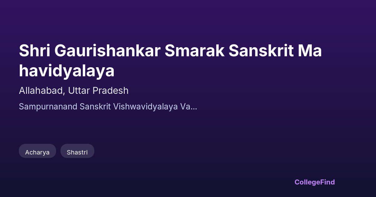shri gaurishankar smarak sanskrit mahavidyalaya