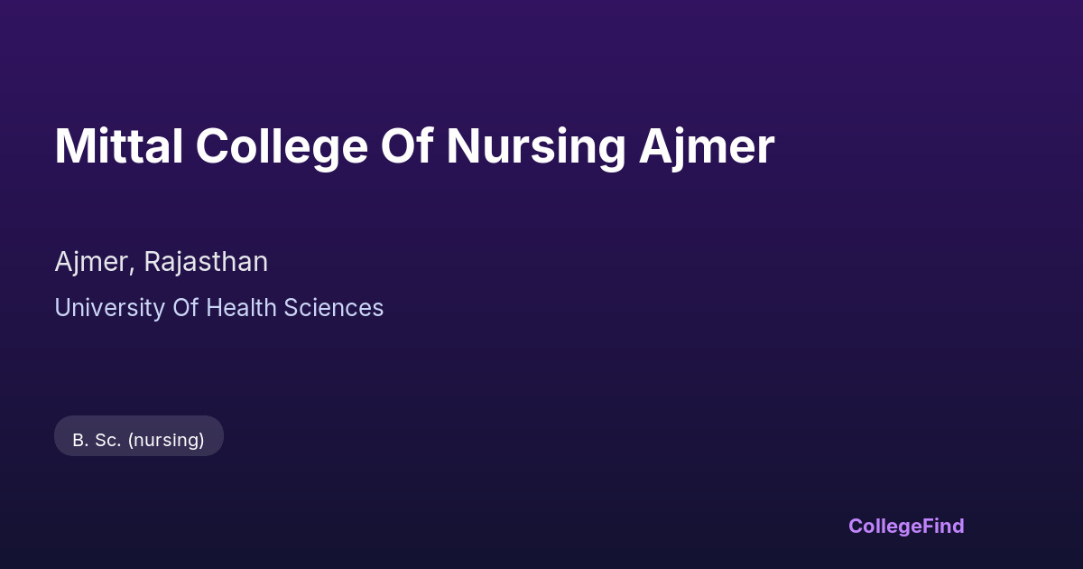 mittal college of nursing ajmer