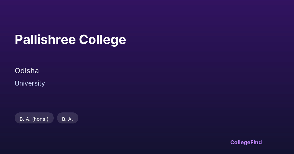 pallishree college