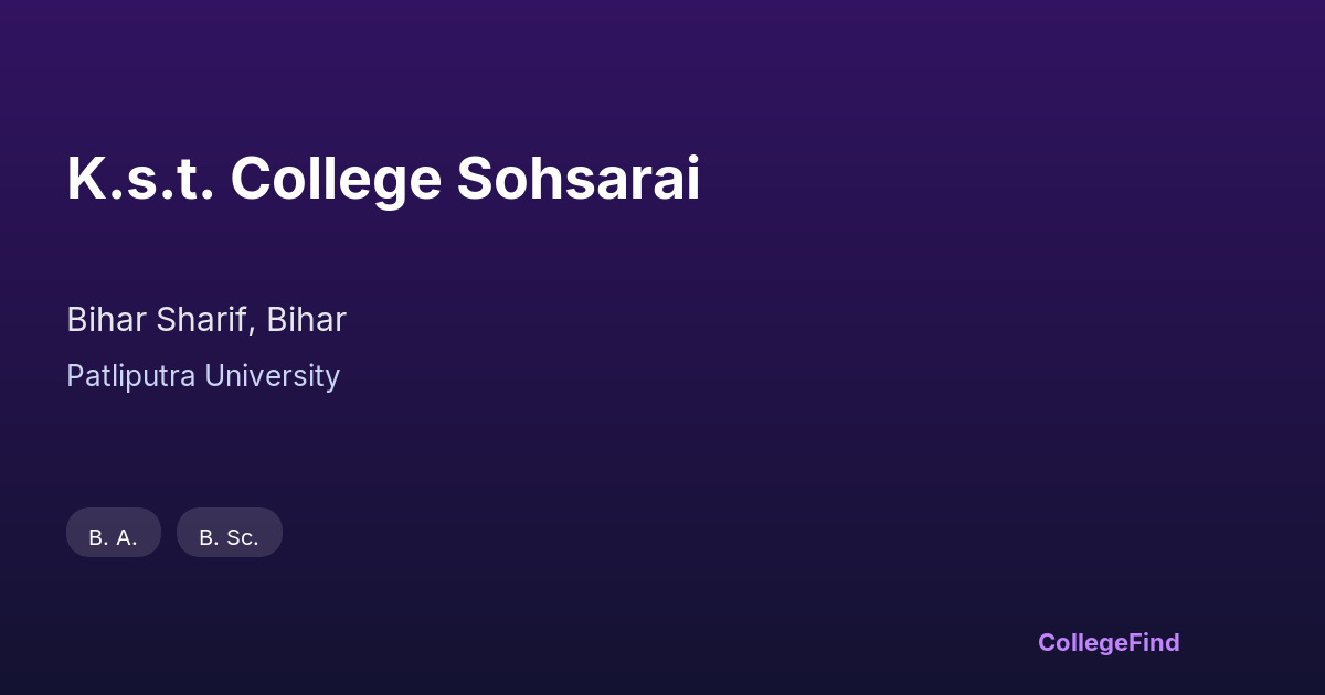 k.s.t. college sohsarai