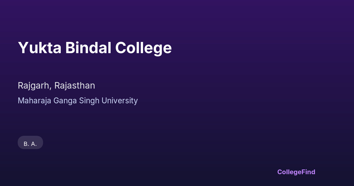 yukta bindal college