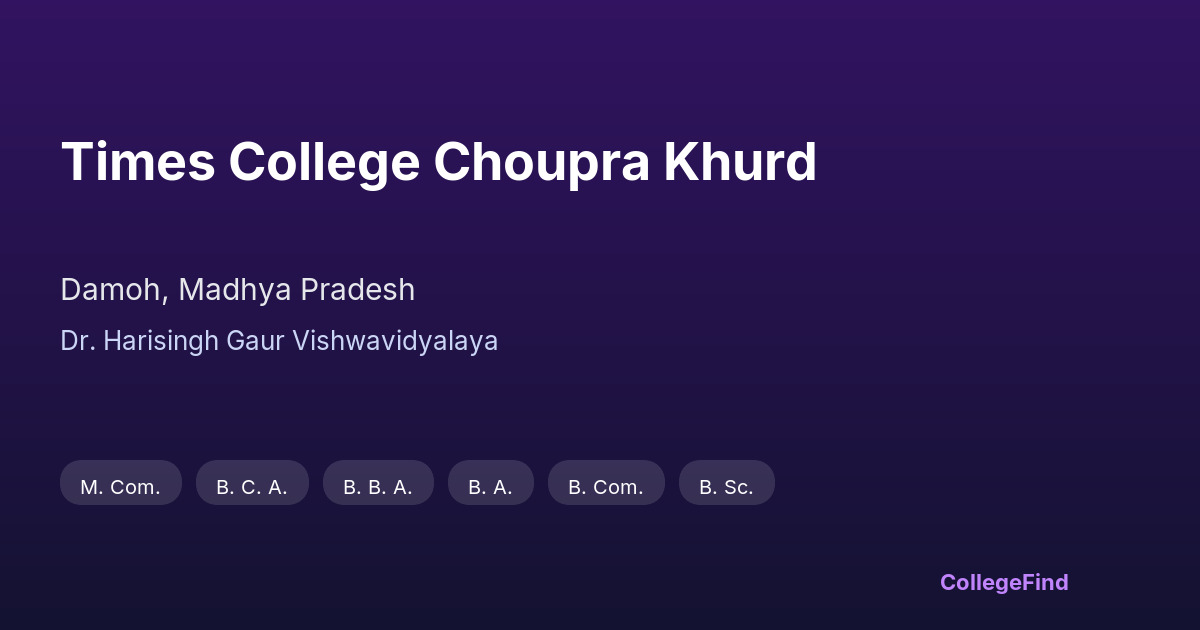 times college choupra khurd