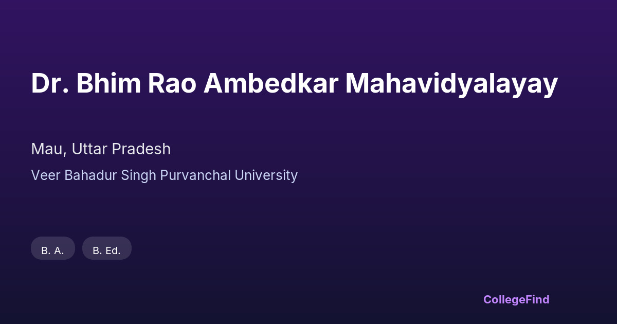 dr. bhim rao ambedkar mahavidyalayay