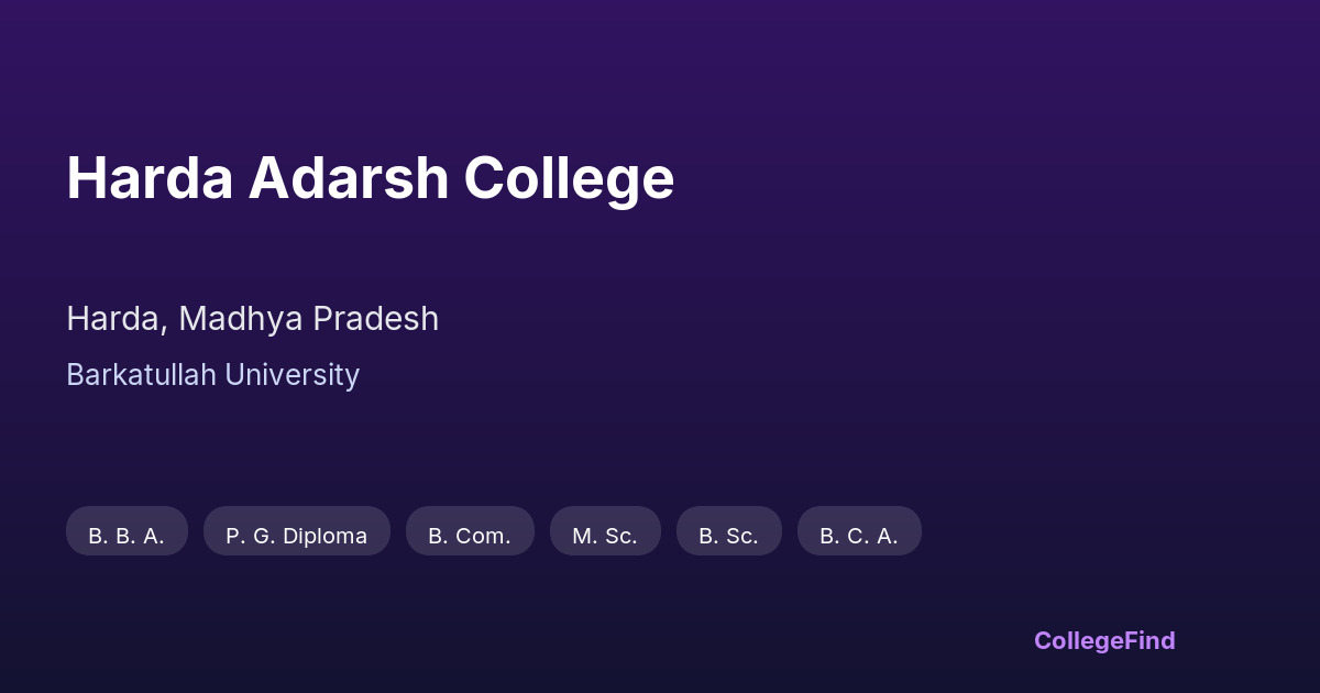 harda adarsh college