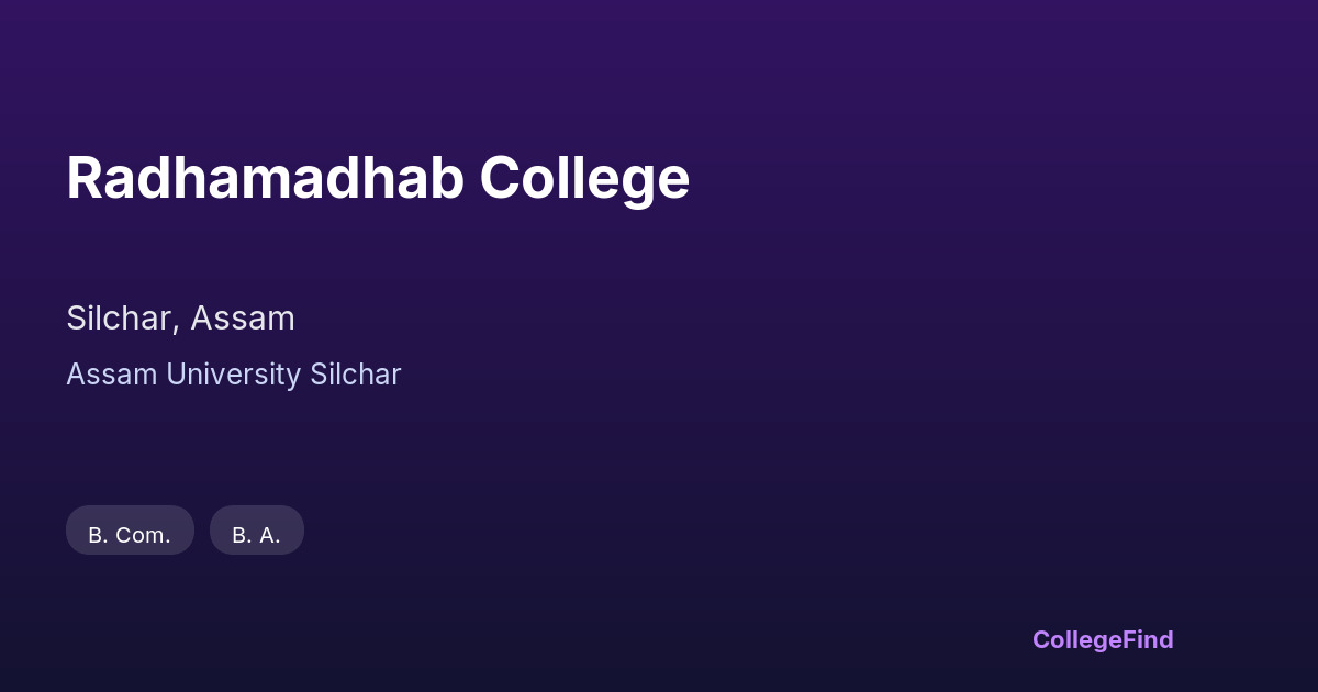 radhamadhab college